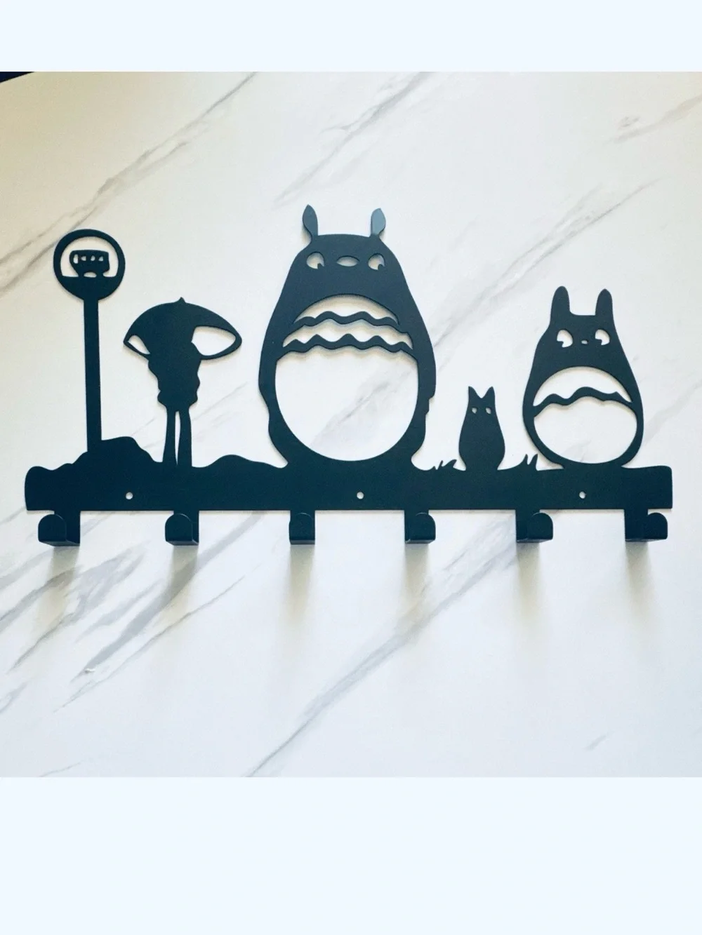 Cute Black Totoro Wall Hook Rack - Decorative Home Wall Decor